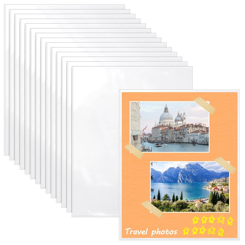 VOKOY 50 Pack No Holes Plastic Sleeves for Paper 8.5x11 Inch, Letter Size Clear Heavy Duty Paper Sleeves, Sheet Protectors for Documents, Artworks, Pictures, Cards (50Pcs) - Image 1