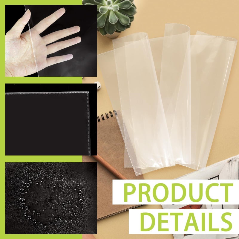 VOKOY 50 Pack No Holes Plastic Sleeves for Paper 8.5x11 Inch, Letter Size Clear Heavy Duty Paper Sleeves, Sheet Protectors for Documents, Artworks, Pictures, Cards (50Pcs) - Image 3