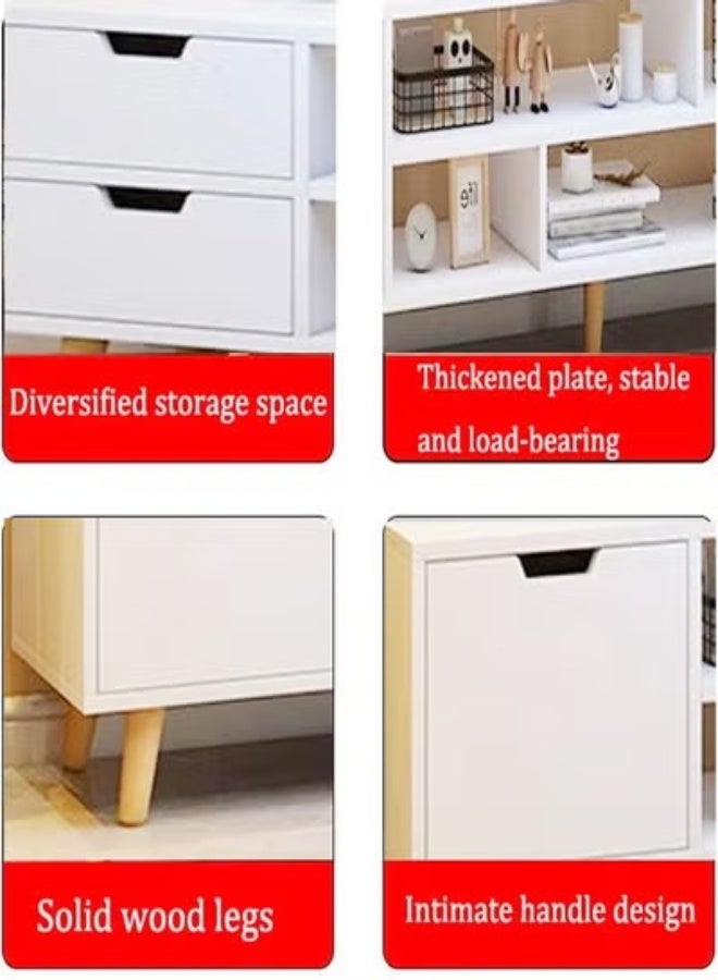 فاشون هوم أرفف تخزين بسيطة حديثة مطورة ومجموعة خزانة تلفزيون طاولة لأثاث غرفة المعيشة المنزلية 140 × 30 × 38 سم - Image 4