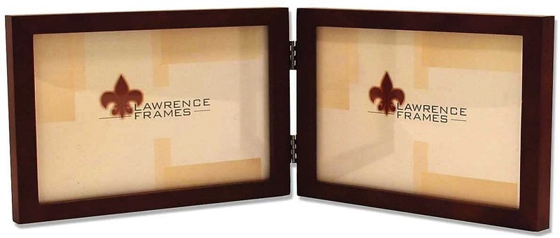 Lawrence Frames Hinged Double (Horizontal) Walnut Wood Picture Frame, Gallery Collection, 4 by 6-Inch - Image 2