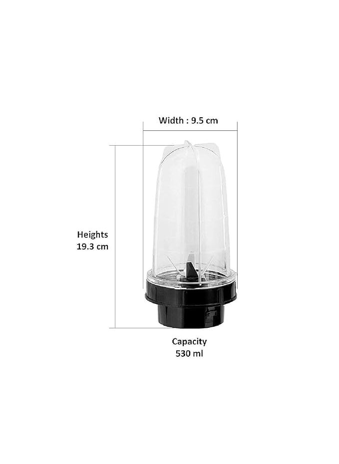 Generic Bullet Juicer Jar Enhance Your Blending Experience with Versatile Mixer Juicer Jar Fruit Juice Shakes Protien Shake Blender with builtin Jar 530ml  - Image 4