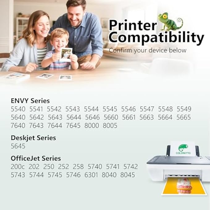 COLORETTO 62XL REMANUFACTURED PRINTER INK CARTRIDGE REPLACEMENT FOR HP 62 XL (1 BLACK) HIGH YIELD TO USE WITH ENVY 5548 5646 5660 5665 7640 7643 7644 7645 8000 8005 COMBO PACK - Image 3
