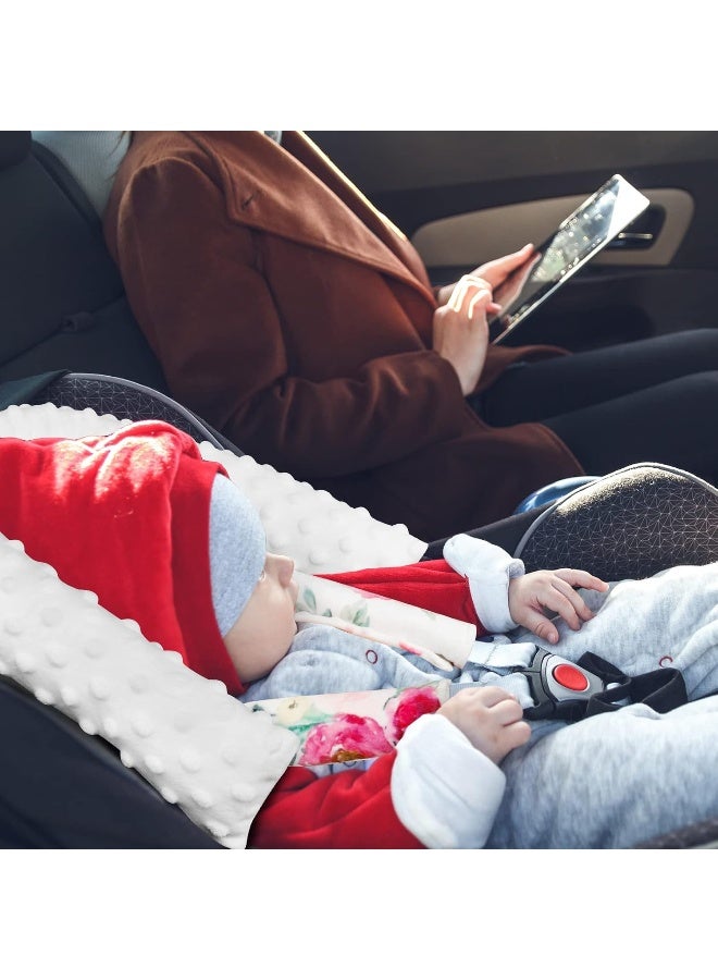 TANOFAR وسادة دعم رأس وغطاء حزام مقعد السيارة TANOFAR للأطفال، رمادي، دعم رأس للذكور، وسادة ناعمة تناسب مقاعد السيارة، عربات الأطفال، وأرجوحات، (زهور) - Image 5
