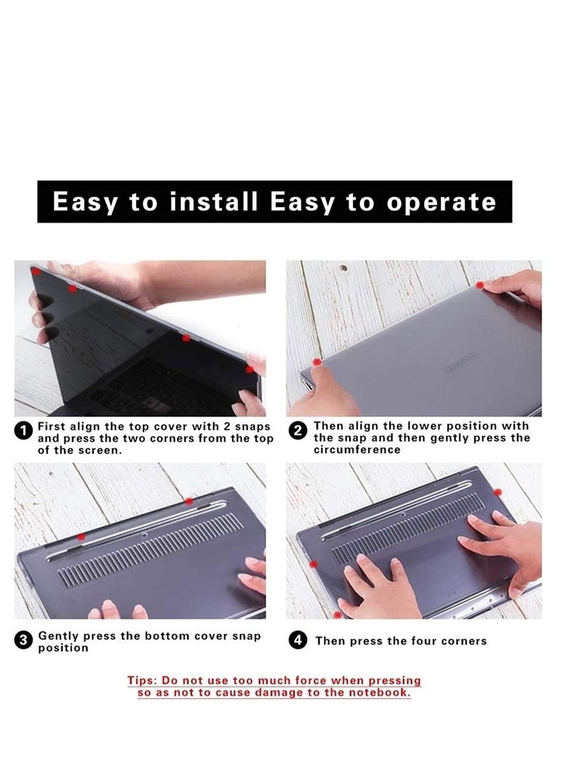 Case Compatible with Huawei Matebook D14 2020 2021/Honor Magicbook 14 2020,Frosted Hard Plastic Shell Cover for Huawei Matebook D14 /Honor Magicbook 14--Frosted Clear