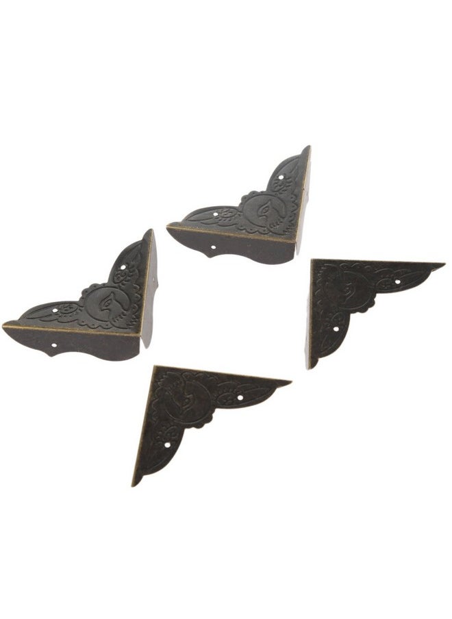 Dophee 4 Pack Vintage Corner Protectors 2.05''X2.05''X0.59'' Antique Bronze Decorative Edge Corner Protectors Threesided Metal Edge Cover With Mounting Nails For Table Jewelry Wooden Box  - Image 2