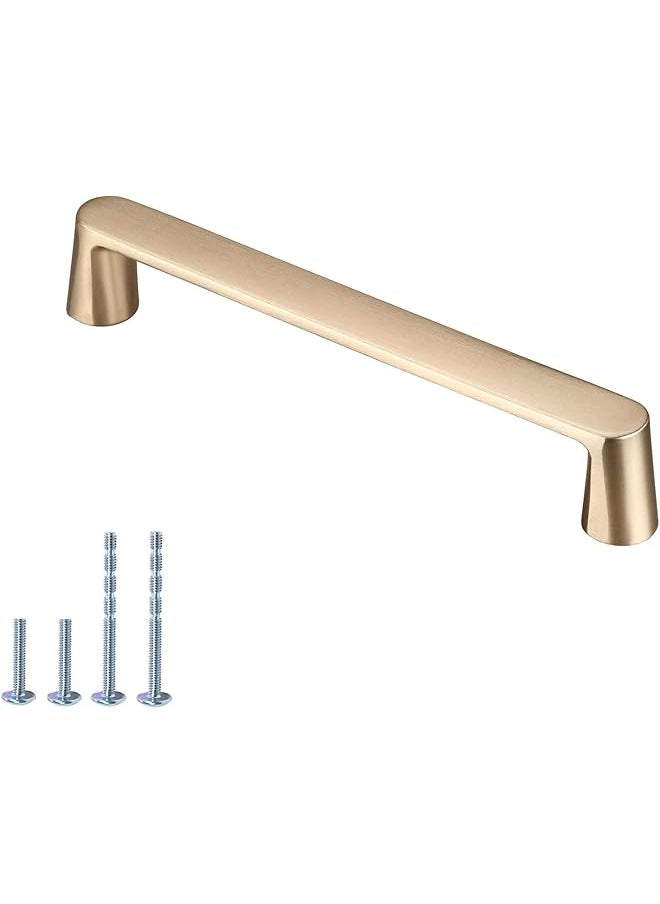 PROMASS 10 Pack Gold Cabinet Handles - 5 Inch Hole Centers Brushed Gold Cabinet Pulls for Cupboard Door, Dresser Drawer, Wardrobe Hardware  - Image 1