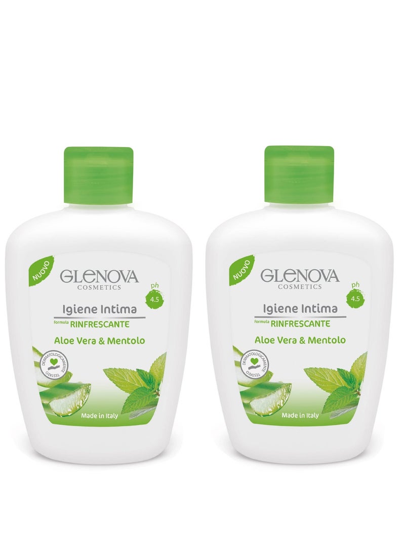 Glenova Intimate Wash Aloe Vera & Menthol Antibacterial 300ML | Daily Freshness & Care | Gentle pH-Balanced Formula | Antibacterial Protection - Image 2