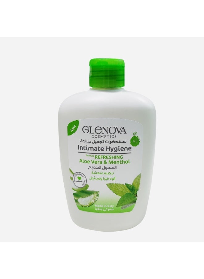 Glenova Intimate Wash Aloe Vera & Menthol Antibacterial 300ML | Daily Freshness & Care | Gentle pH-Balanced Formula | Antibacterial Protection - Image 1