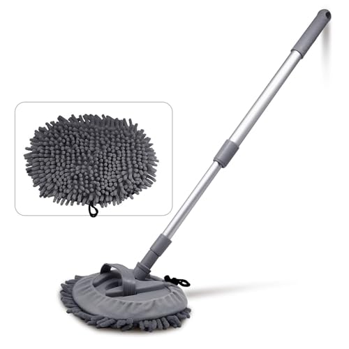 Wishkey Car Wash Mop Cleaning Accessories Long Handle Car Duster Microfiber Brush with Detachable 101 CM Pole, All-in-One Cleaner for Car Exterior | Perfect for Car Cleaner - Image 1