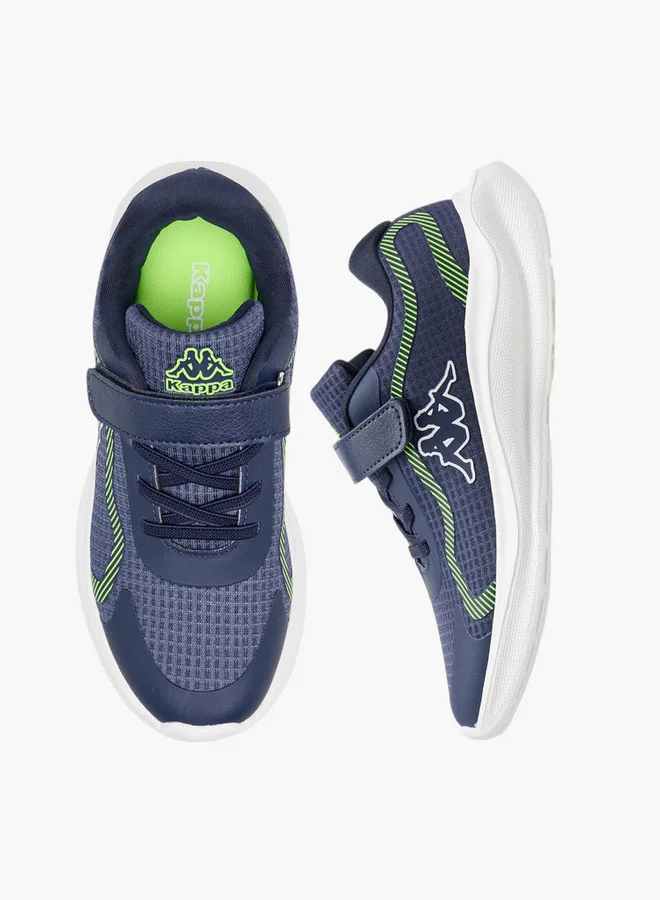 Kappa Boys' Logo Print Sport Shoes with Hook and Loop Closure