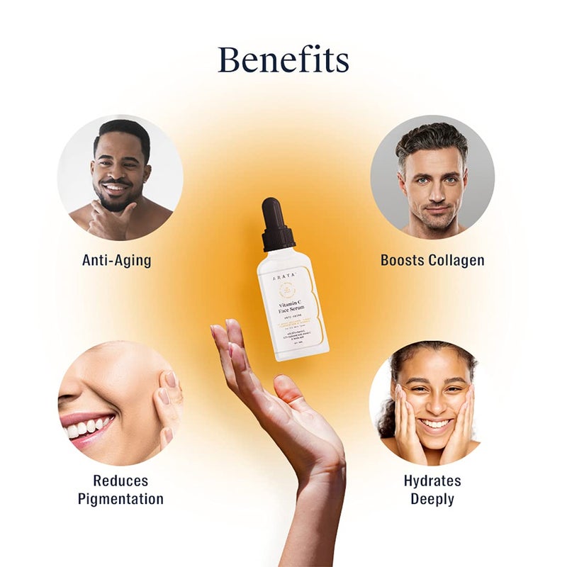 Arata Vitamin C Face Serum For Glowing Skin 30 ML  AntiAging Boosts Collagen  Targets Pigmentation  All Skin Types  AllNatural Vegan  CrueltyFree - Image 4