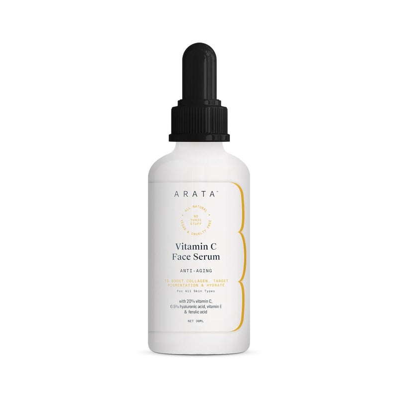 Arata Vitamin C Face Serum For Glowing Skin 30 ML  AntiAging Boosts Collagen  Targets Pigmentation  All Skin Types  AllNatural Vegan  CrueltyFree - Image 1
