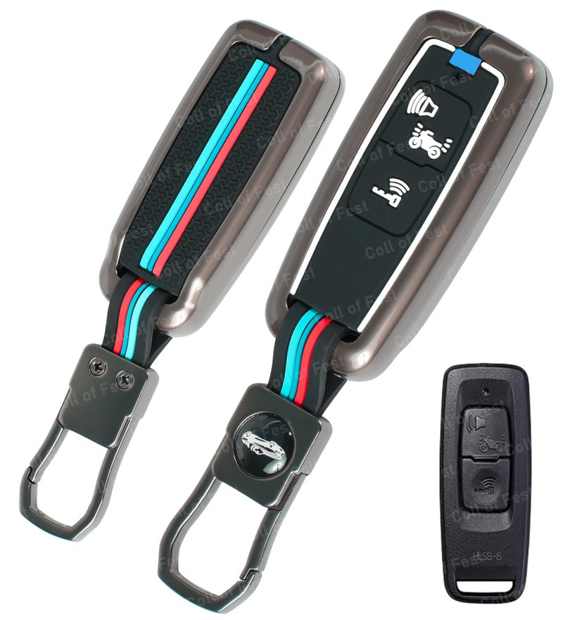 Coll of Fest® Metal Silicon Key Cover Compatible for Honda Activa | Dio | H-Smart, Scooter Metal and Silicon Protection Special Feature Visible in Low-Light Conditions - Image 1