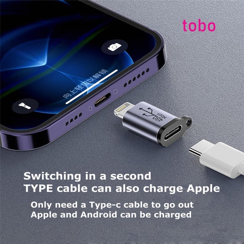 Tobo Tobo USB C to Lighting Adapter,27W PD Fast Charging for 14/13/12 Pro Max Plus Mini,for Lighting to USB C Cable Adapter for iPad,Support Transfer Data-Not for Audio/OTG (TD-1297CC) (Pack of 1) - Image 4