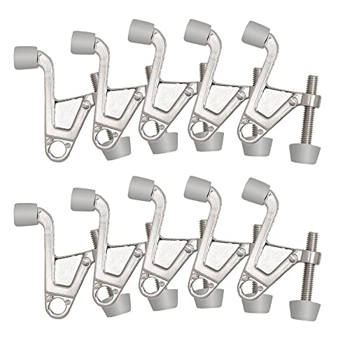 Design House 10Pack Jumbo Door Stopper Hinge Pin Door Stops with Rubber Tip Wall Protector Hinge Door Stopper Satin Nickel Door Stopper Hinge Design House 181842 - Image 1