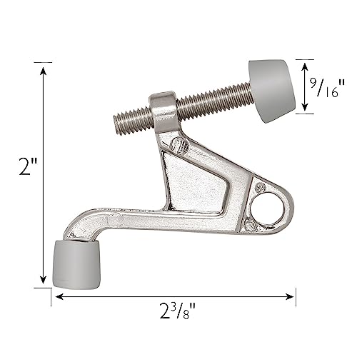 Design House 10Pack Jumbo Door Stopper Hinge Pin Door Stops with Rubber Tip Wall Protector Hinge Door Stopper Satin Nickel Door Stopper Hinge Design House 181842 - Image 3