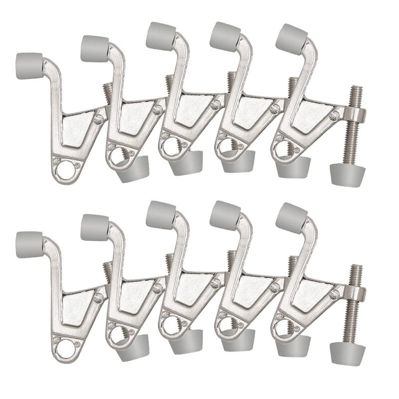 Design House 10Pack Jumbo Door Stopper Hinge Pin Door Stops with Rubber Tip Wall Protector Hinge Door Stopper Satin Nickel Door Stopper Hinge Design House 181842 - Image 2