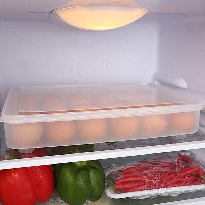 param Clear Large Capacity Portable Home Picnic Plastic Egg Box Case 24 Holder Storage Container Fridge egg box for 24 eggs Set of 1 Pieces - Image 5