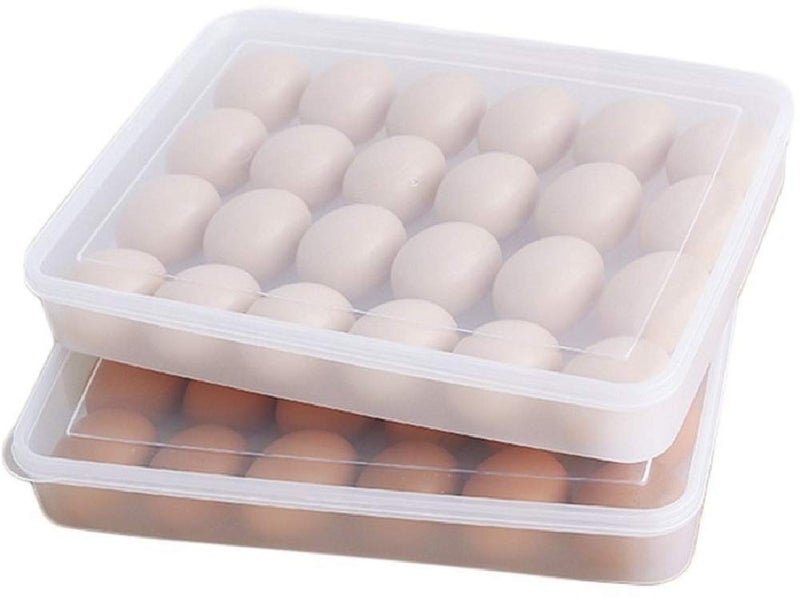 param Clear Large Capacity Portable Home Picnic Plastic Egg Box Case 24 Holder Storage Container Fridge egg box for 24 eggs Set of 1 Pieces - Image 3