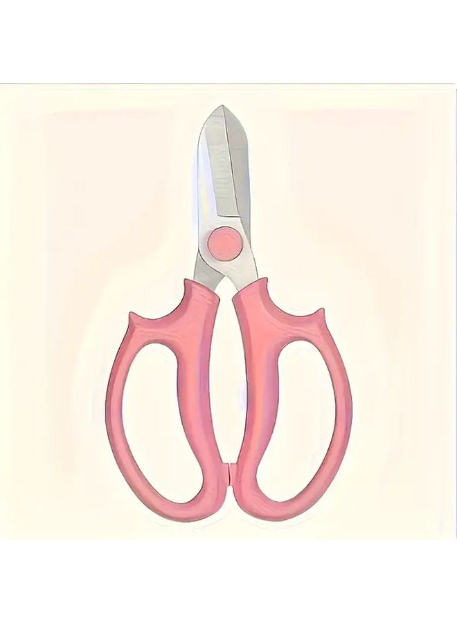 Pink Pruning Shears Stainless Steel Blades Ergonomic D Handle Garden Floral Cutting - Image 1
