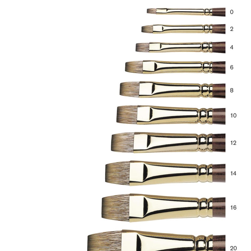 Winsor Newton Winsor & Newton Monarch Flat Long Handle Brush, Size 8,Brown - Image 2