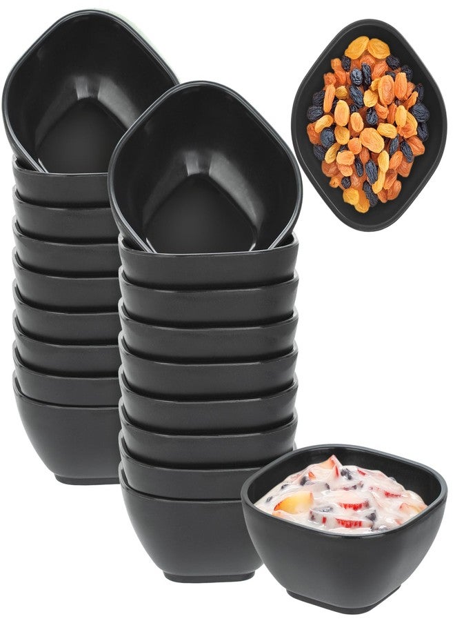 Ronanemon 20 Pack Small Bowls, 4.5 OZ Wheat Straw Soy Sauce Dishes, Unbreakable Dessert Bowls,Dipping Sauce Cups, Mini Prep Bowls,Snacks, Sauce Ketchup, BBQ (Black) - Image 1