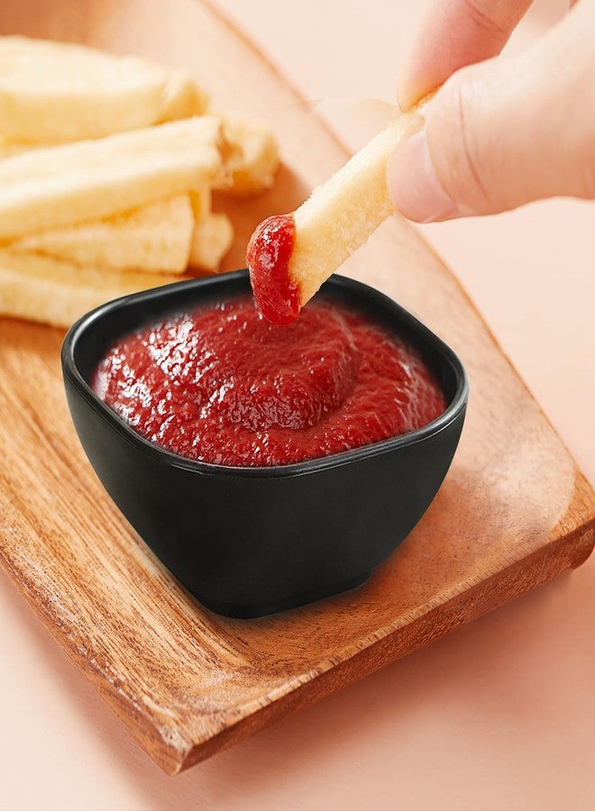 Ronanemon 20 Pack Small Bowls, 4.5 OZ Wheat Straw Soy Sauce Dishes, Unbreakable Dessert Bowls,Dipping Sauce Cups, Mini Prep Bowls,Snacks, Sauce Ketchup, BBQ (Black) - Image 3