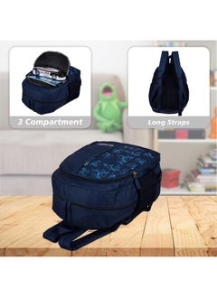 Kuber Industries Kuber Industries Backpack | School Backpack for Kids | Collage Backpack | School Bag for Boys & Girls | 3 Compartments Mini Backpack | Half Print School Bag | Navy Blue  - Image 4