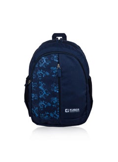 Kuber Industries Kuber Industries Backpack | School Backpack for Kids | Collage Backpack | School Bag for Boys & Girls | 3 Compartments Mini Backpack | Half Print School Bag | Navy Blue  - Image 1