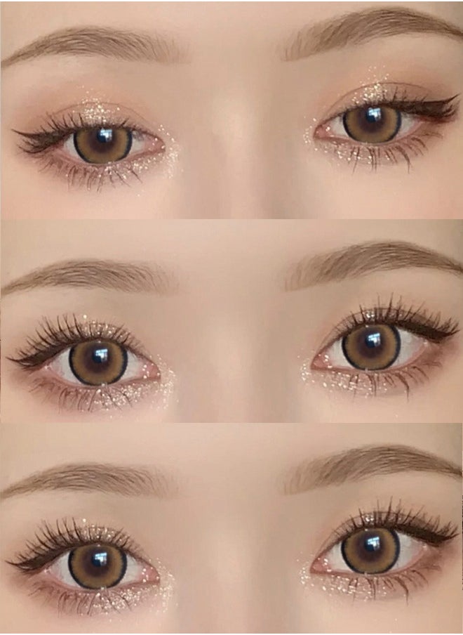 Mill Creek Mill creek color contact lenses 14.5MM hydrogel lenses can be used for 12 months 1 pair of 2 brown glasses  - Image 2
