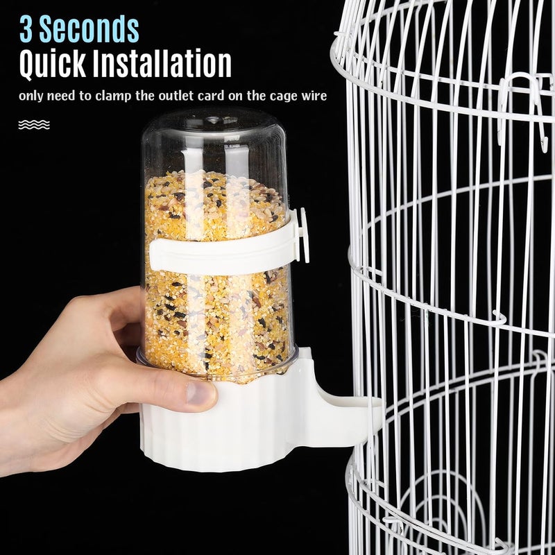 Weewooday 4 Pieces Automatic Bird Feeder Cage Water Dispenser Bird Water Feeder Hamster Cage Waterer Accessory Drinker Bottle for Hamster Parrot(Cute Style,Blue, White,490 ml) - Image 4