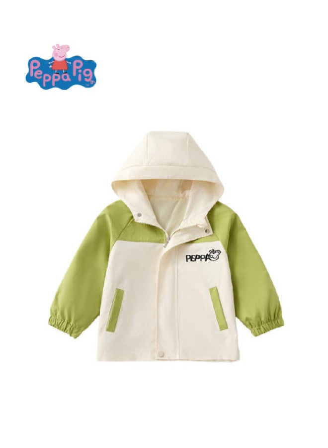 Peppa Pig Designer Kids' Hooded Jacket - Unisex Daily Wear Color-blocked Coat For Babies & Toddlers - Image 1
