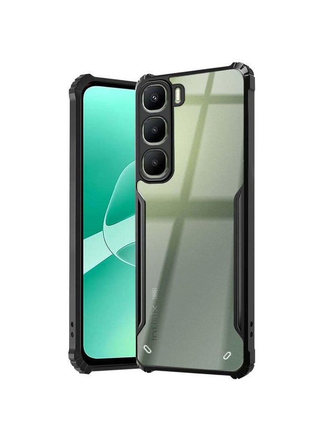 جراب شفاف صلب من البولي كربونات لهاتف Infinix Hot 60 / Hot 60i 4G مع إطار أسود مقاوم للصدمات من مادة TPU، جراب شفاف مقاوم للصدمات بزاوية 360 درجة غير قابل للاصفرار لهاتف Infinix Hot 60 / Hot 60i 4G - Image 2