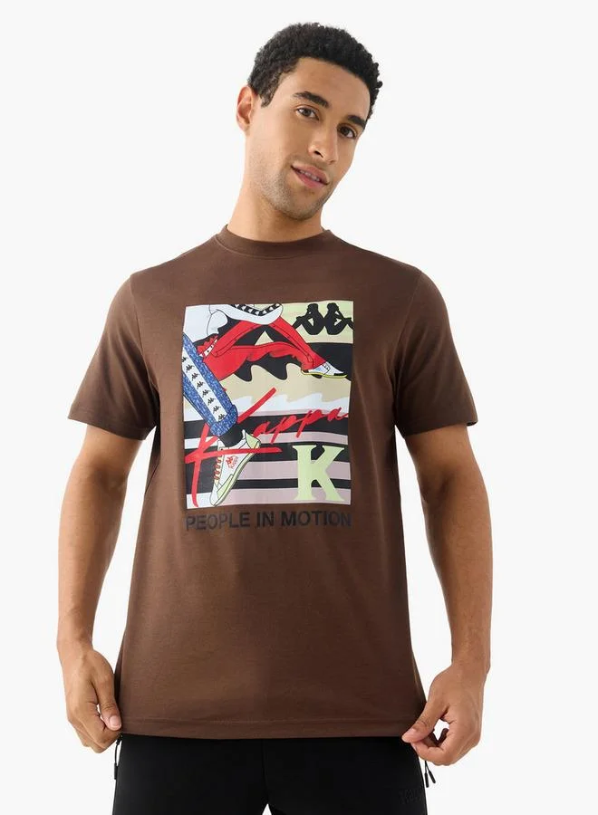 Kappa Printed T-shirt with Crew Neck and Short Sleeves