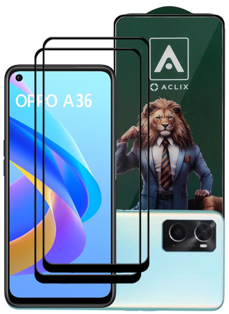 ACLIX 2 Pieces Antistatic ESD Dustproof Premium Quality High Definition Tempered Glass Screen Protector Designed For Oppo A36 - Image 1