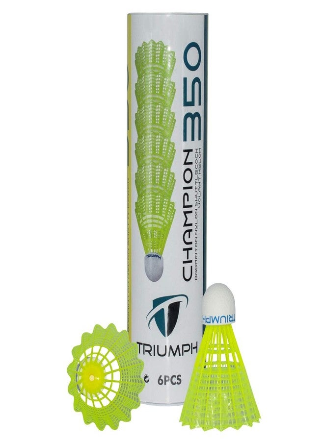 Triumph Nylon Badminton Shuttlecocks, Badminton Shuttlecock Pack of 6, Stable and Sturdy High Speed Champion 350 Badminton Shuttles, Training Shuttlecock for Indoor and Outdoor Sports - Image 2
