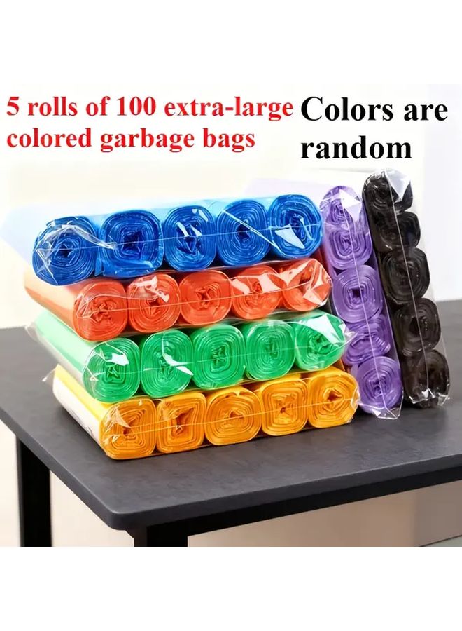5 Pack Heavy Duty Leak Proof Trash Bags 2.64 Gallon Mix Colors Sealed Design - Image 1