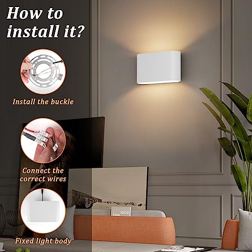 Aipsun Modern LED Wall Sconces 1 Pack Hardwired Interior Wall Lights Indoor Aluminum Up and Down Wall Mount Light for Living Room Bedroom Hallway Corridor Warm White 3000K(with G9 Bulbs) - Image 4