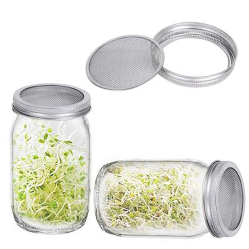 SRXES Sprouting Jar Lid (32oz Glass Jars) with 4 Pack Stainless Steel Sprouting Stands for Wide and Wide Mouth Mason Jar for Growing Organic Sprouts, Stainless Steel, 4 Pack - Image 4