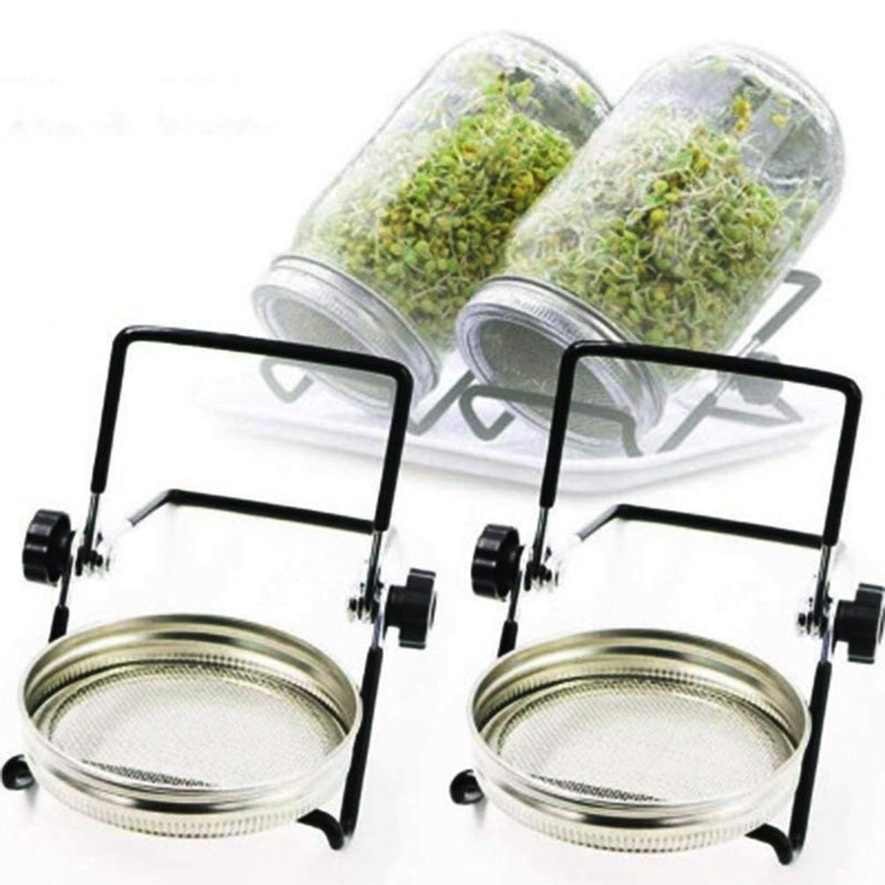 SRXES Sprouting Jar Lid (32oz Glass Jars) with 4 Pack Stainless Steel Sprouting Stands for Wide and Wide Mouth Mason Jar for Growing Organic Sprouts, Stainless Steel, 4 Pack - Image 3