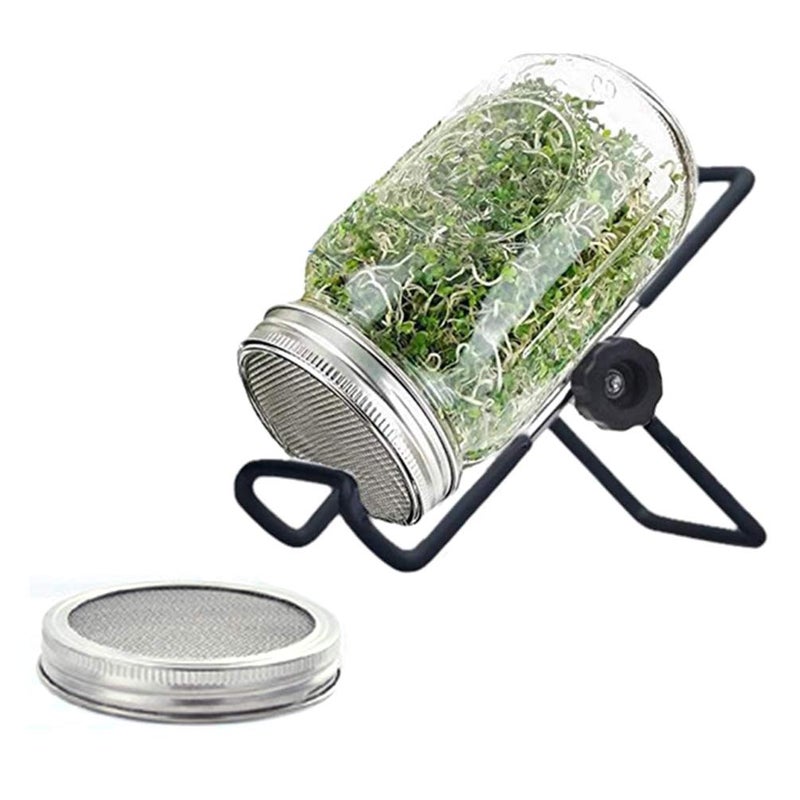 SRXES Sprouting Jar Lid (32oz Glass Jars) with 4 Pack Stainless Steel Sprouting Stands for Wide and Wide Mouth Mason Jar for Growing Organic Sprouts, Stainless Steel, 4 Pack - Image 5