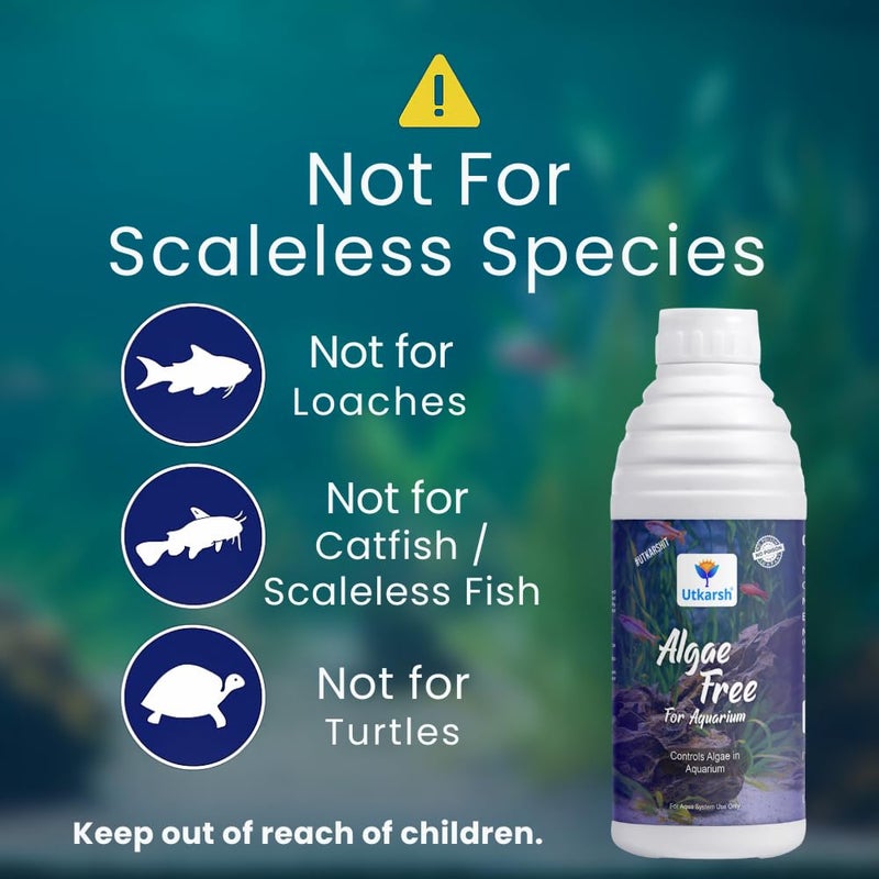 Utkarsh Algae Free for Aquarium Tank | Algae Cleaner, Liquid Algae Scraper for Fish Tank and Algae Remover | Set of 2 of 1 Litre; 2 Litre - Image 3