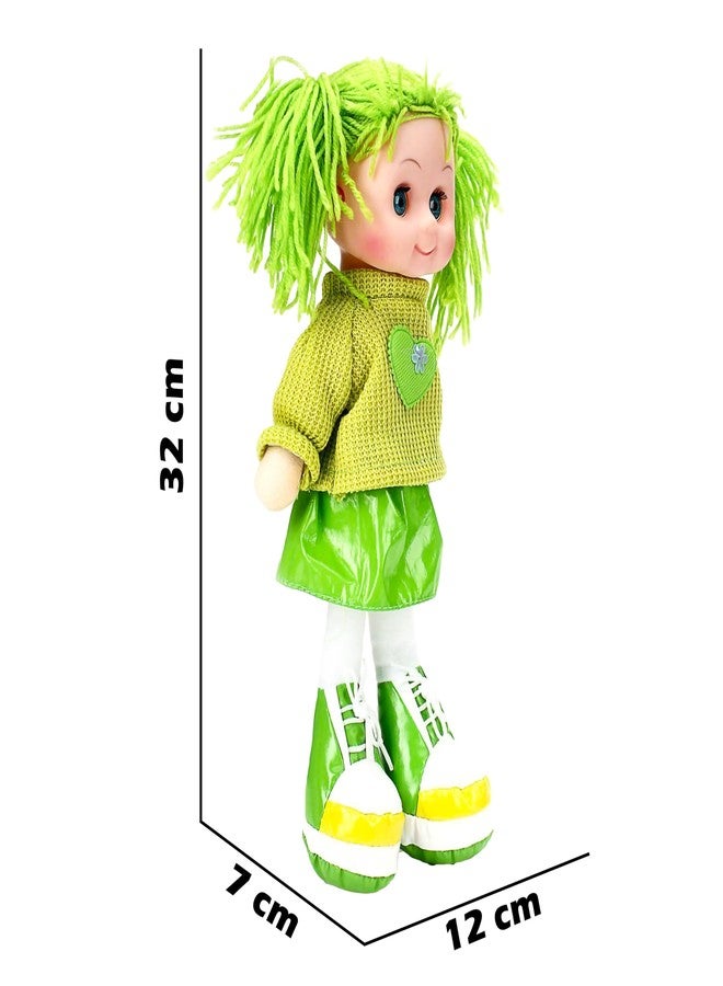 VGRASSP Beautiful Fluffy Smiling Wool Doll Toy for Girls with Lights and Music - Soft and Cute - 36 cms - Image 2