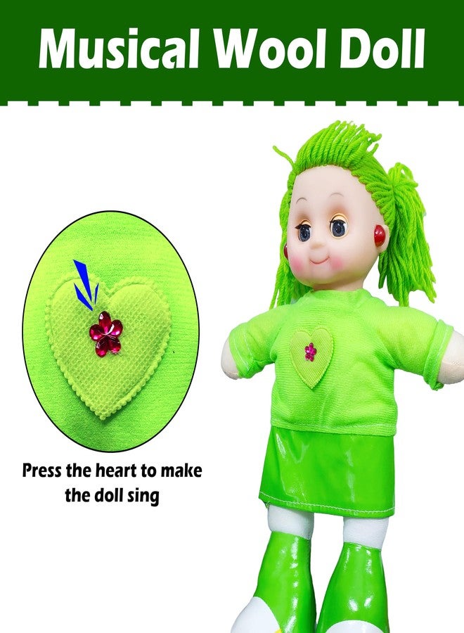 VGRASSP Beautiful Fluffy Smiling Wool Doll Toy for Girls with Lights and Music - Soft and Cute - 36 cms - Image 3