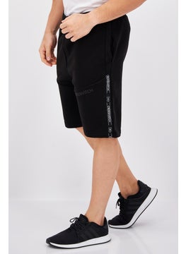 CROSSHATCH Men Drawstring Brand Logo Basic Short, Black  - Image 2
