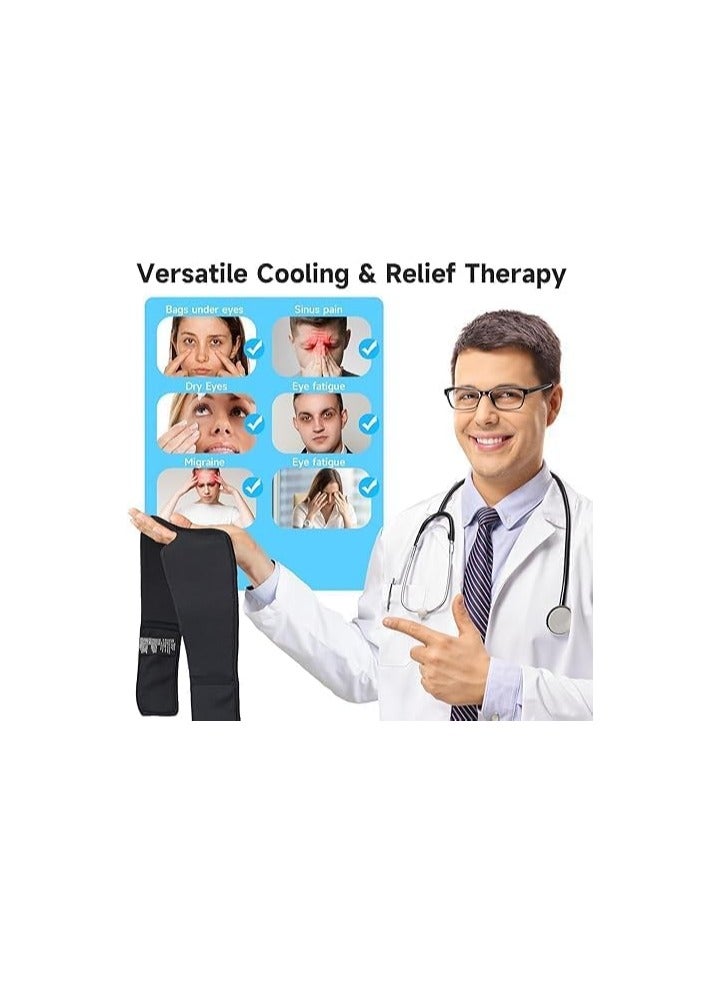 قناع العين  قناع نوم ناعم للعيون الجافة، عبوة ثلج جل قابلة لاعادة الاستخدام، لراحة العين مع علاج بارد للصداع المهدئ والهالات السوداء والعيون المنتفخة والصداع النصفي متعدد الالوان - Image 3