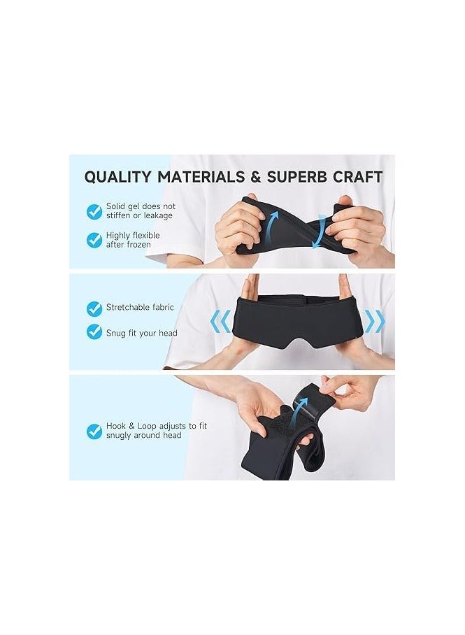 قناع العين  قناع نوم ناعم للعيون الجافة، عبوة ثلج جل قابلة لاعادة الاستخدام، لراحة العين مع علاج بارد للصداع المهدئ والهالات السوداء والعيون المنتفخة والصداع النصفي متعدد الالوان - Image 4