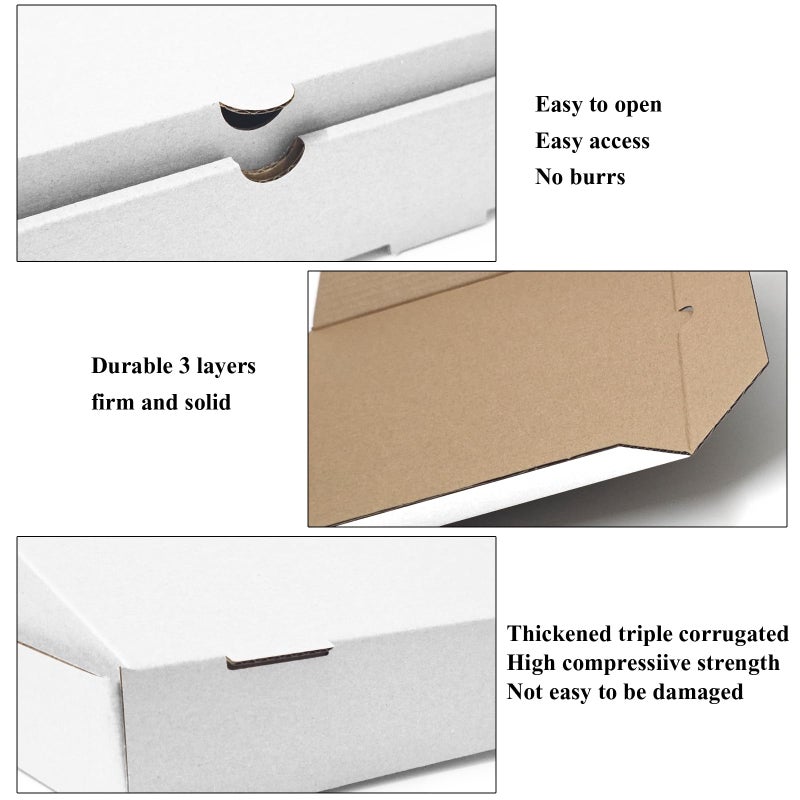 WOKAV 15 Pcs Cardboard Pizza Box 7.3 x 7.3 x 1.6 Inch White Kraft Corrugated Mini Pizza Pizza Boxes Used for small personal pizzas - Image 4