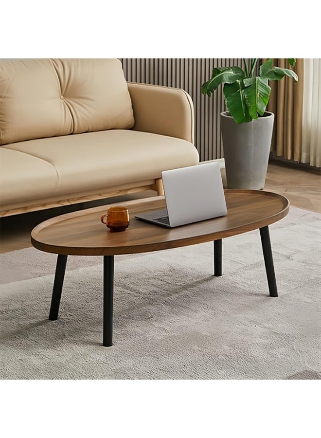 HOME TASTE Oval Walnut Wooden Coffee Table 120x60x40 cm – Modern Center Table with 4 wood Legs, Mid-Century Sofa Table for Living Room, Office & Coffee Shop – Easy Assembly - Image 3