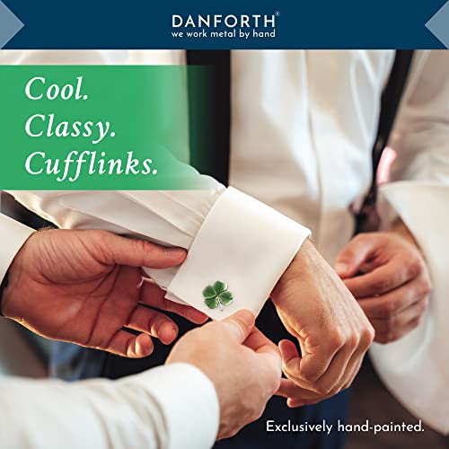 DANFORTH Four Leaf Clover Cufflinks for Men | Handcrafted Pewter Shamrock Cufflinks, Green St. Patrick’s Day Accessories, Made in USA - Image 2